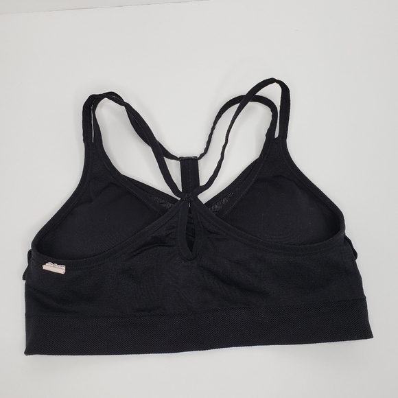 Puma Black Strappy Mesh Sports Bra Size Medium - Picture 3 of 5